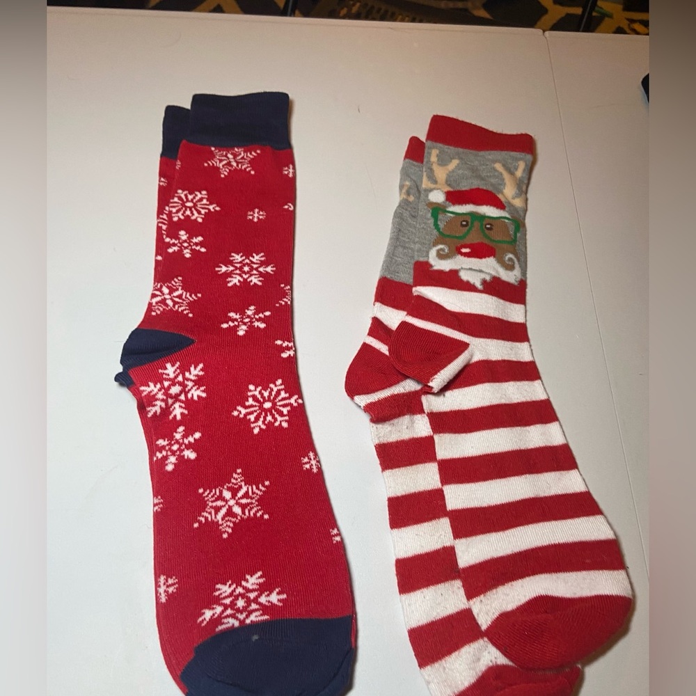 2 pair mens Christmas dress socks